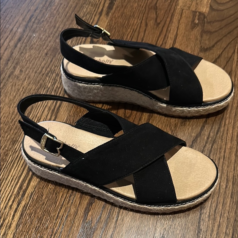 Dr. Scholl's Black Espadrille Shoes SZ 7
